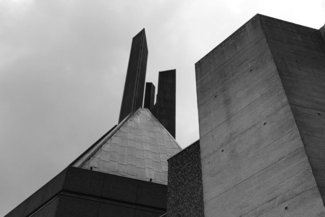 A modernist cathedral in concrete.
